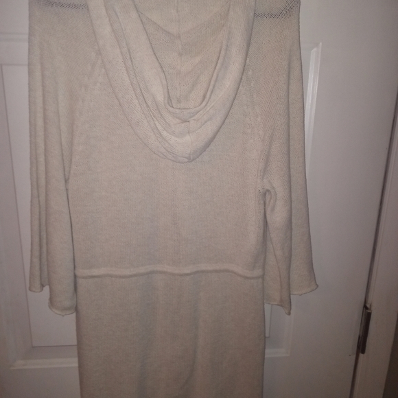Women's GAP Button Down Knit Cardigan Sweater with Hood Size Medium Cream Color - Picture 4 of 7